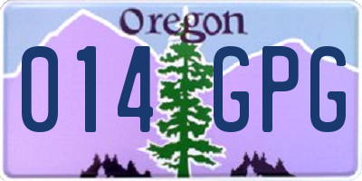 OR license plate 014GPG