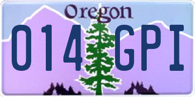 OR license plate 014GPI