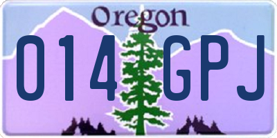 OR license plate 014GPJ
