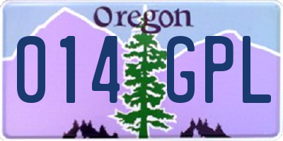 OR license plate 014GPL