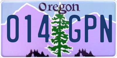OR license plate 014GPN