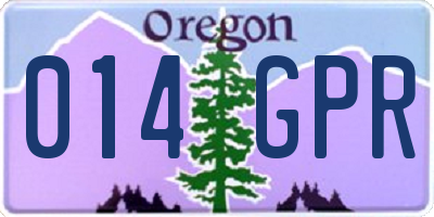 OR license plate 014GPR