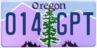 OR license plate 014GPT