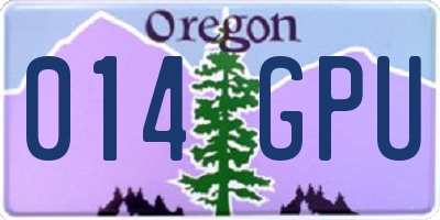 OR license plate 014GPU