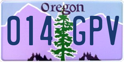 OR license plate 014GPV