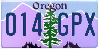 OR license plate 014GPX