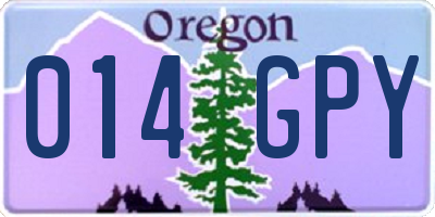 OR license plate 014GPY