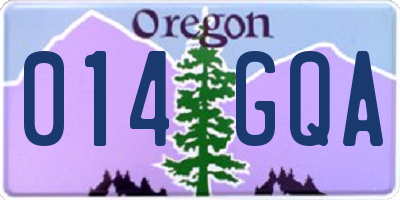 OR license plate 014GQA