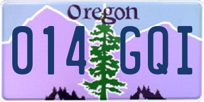 OR license plate 014GQI