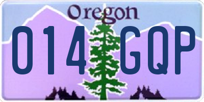 OR license plate 014GQP