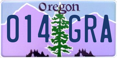 OR license plate 014GRA
