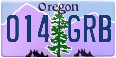 OR license plate 014GRB