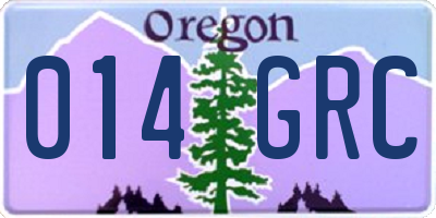 OR license plate 014GRC