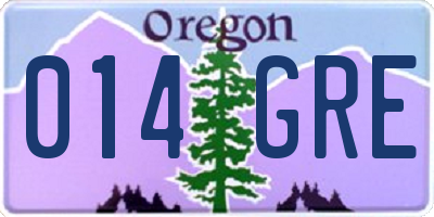 OR license plate 014GRE