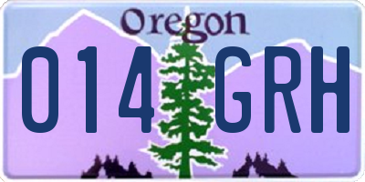 OR license plate 014GRH
