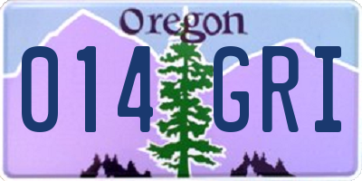 OR license plate 014GRI