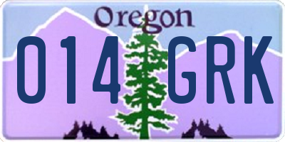 OR license plate 014GRK