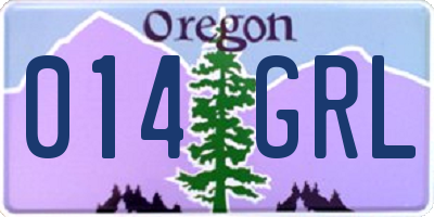 OR license plate 014GRL