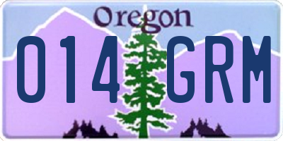 OR license plate 014GRM