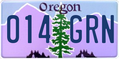 OR license plate 014GRN