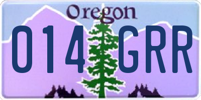 OR license plate 014GRR