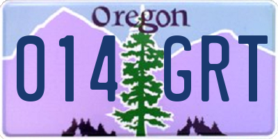 OR license plate 014GRT