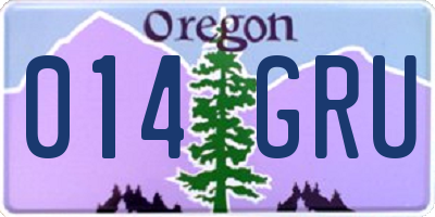 OR license plate 014GRU