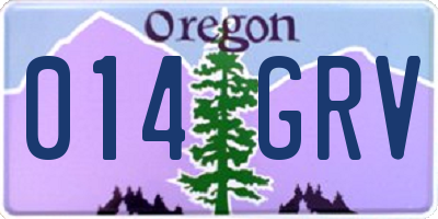 OR license plate 014GRV