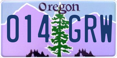 OR license plate 014GRW