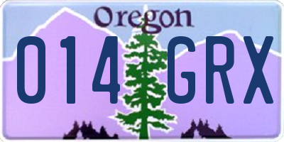 OR license plate 014GRX