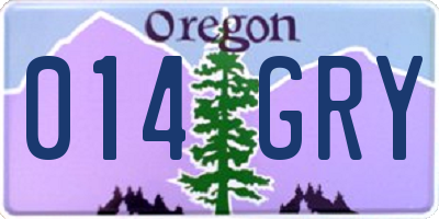 OR license plate 014GRY