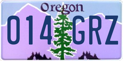 OR license plate 014GRZ