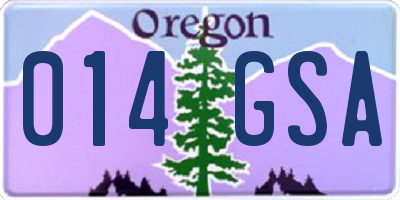 OR license plate 014GSA
