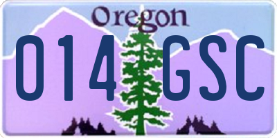 OR license plate 014GSC
