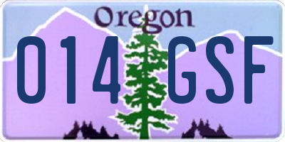 OR license plate 014GSF