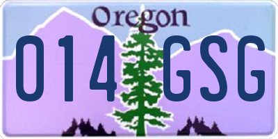 OR license plate 014GSG