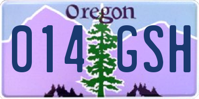 OR license plate 014GSH