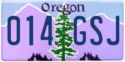 OR license plate 014GSJ
