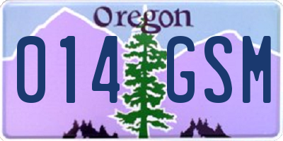 OR license plate 014GSM