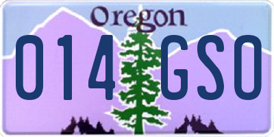OR license plate 014GSO