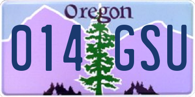 OR license plate 014GSU