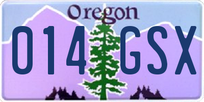 OR license plate 014GSX