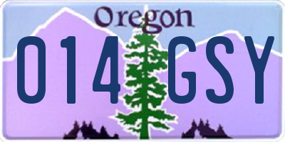 OR license plate 014GSY