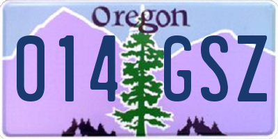 OR license plate 014GSZ