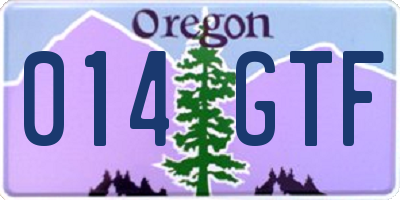 OR license plate 014GTF