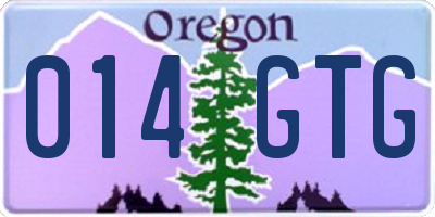 OR license plate 014GTG