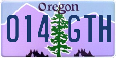 OR license plate 014GTH