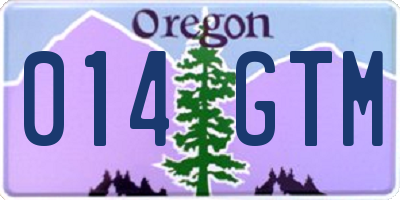 OR license plate 014GTM