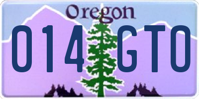 OR license plate 014GTO