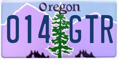 OR license plate 014GTR